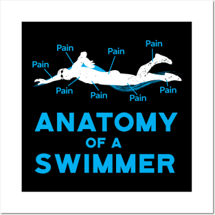 Anatomy Of A Swimmer Swimming Fan Posters and Art